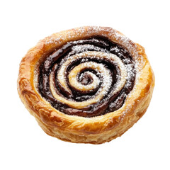 Sweet Pastry Swirl Dessert on transparent background.