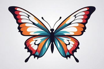 Minimalist Logo Featuring a Beautiful Butterfly on a White Background