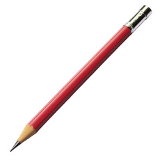 Classic Red Pencil Close up on transparent background.