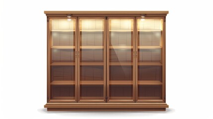 wooden display cabinet with lighting