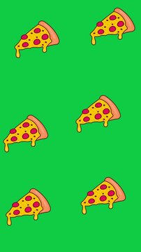 vector illustration of an abstract pizza slice pattern animation