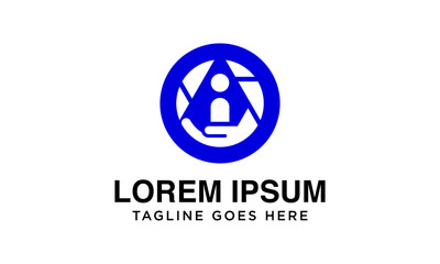 AI initials logo unique blue simple modern