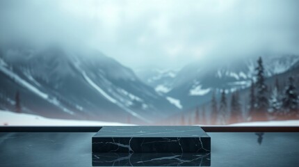 a sophisticated black marble product display
