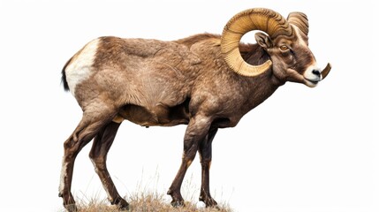 Obraz premium majestic ram with curved horns in profile