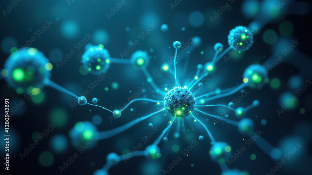 Aufkleber a visual representation of semaglutide's molecular structure with an emphasis on its neurotransmitte