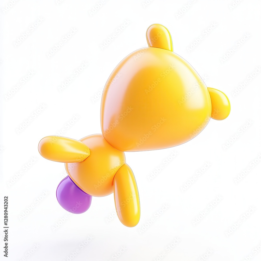 Poster a colorful 3d teddy bear model appears to float against a white background, creating a playful and c