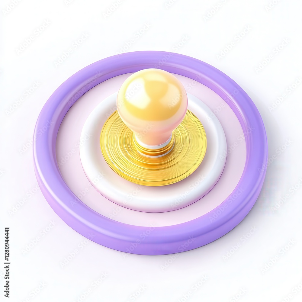 Aufkleber a colorful 3d button design featuring pastel colors and circular layers, set against a plain backgro