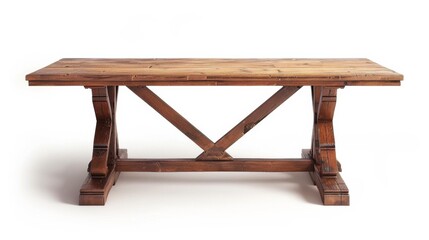 rustic wooden farmhouse table with cross legs