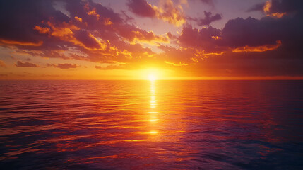 Fototapeta premium Sunset over ocean waves tropical paradise nature photography serene environment captivating viewpoint tranquility concept