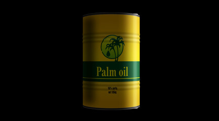 Palm oil barrels in row