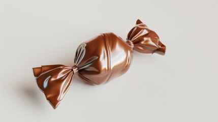 chocolate brown candy in glossy foil wrapper