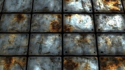 Naklejka premium Rusty Metal Texture Background Seamless Pattern