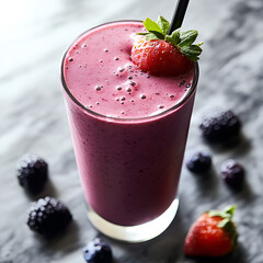 Refreshing berry smoothie recipe home kitchen food photography bright setting close-up healthy lifestyle