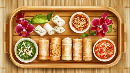 Vibrant Watercolor Vietn Food Illustration Set