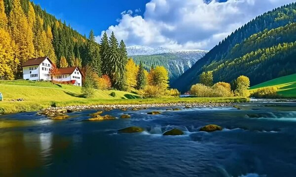 Areuse River in the Neuch&acirc;tel Jura, Switzerland &mdash; A Scenic Panorama