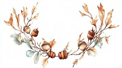 Autumnal Wreath Watercolor Painting