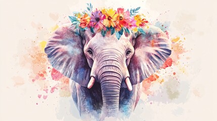 Majestic Watercolor Elephant Adornment
