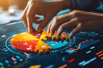 Engaging with interactive data visualization on digital display during an analytical session
