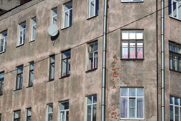 A city hall building with a clock tower in the side, suitable for urban or government-themed projects.