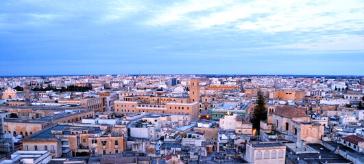 Skyline of Lecce at sunset, Puglia, Italy.