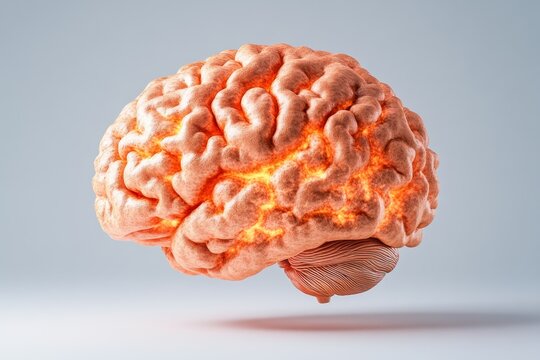 Concept art of a human brain exploding with knowledge and creativity