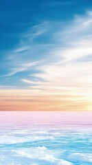 Fototapeta premium Serene Sunset over Calm Ocean.