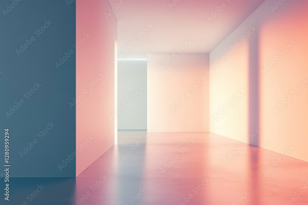 Poster Modern minimalist space with soft gradient lighting for creative text placement and design focus. Generative AI