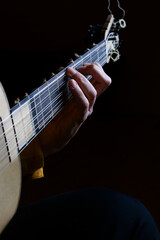 View of the neck of a baroque guitar