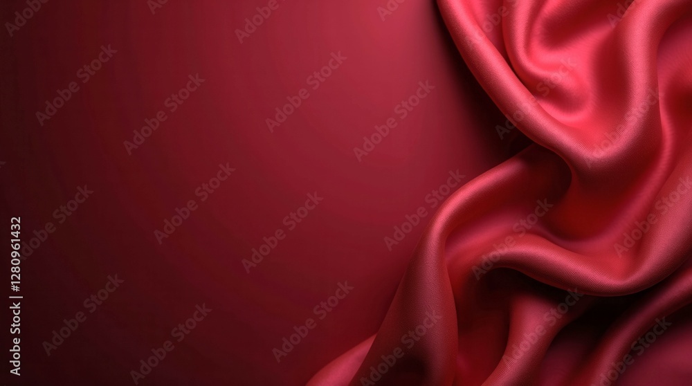 Poster a red fabric with a red background. the fabric is draped over a surface and he is flowing