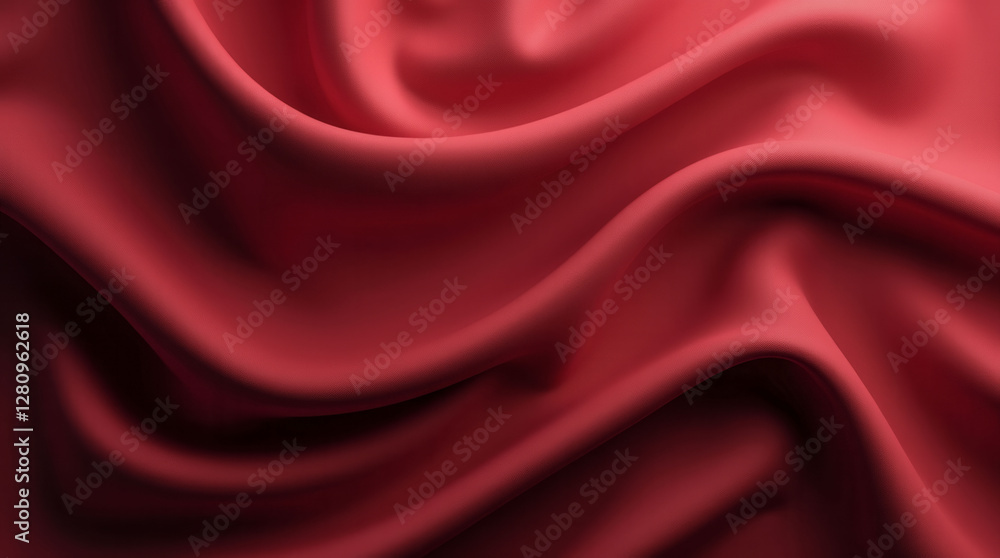 Poster a red fabric with a red background. the fabric is draped over a surface and he is flowing