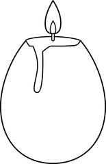 lit Egg Shaped Candle coloring page vector.
Easter Egg Shaped Candle outline.
Transparent background.
