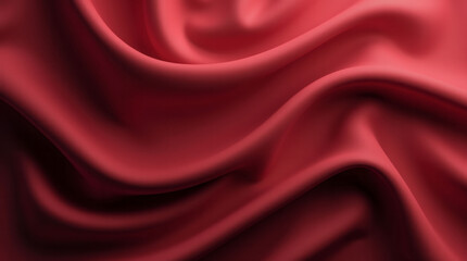 Fototapeta premium A red fabric with a red background. The fabric is draped over a surface and he is flowing