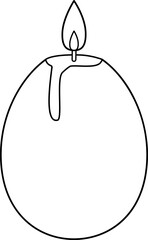 lit Egg Shaped Candle coloring page vector.
Easter Egg Shaped Candle outline.
Transparent background.
