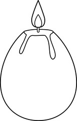 lit Egg Shaped Candle coloring page vector.
Easter Egg Shaped Candle outline.
Transparent background.
