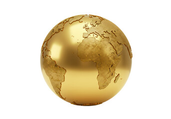 Isolated Golden Globe Terrestrial Model Detailed Representation