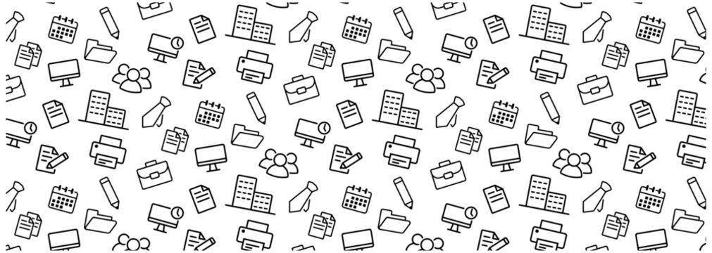 office seamless pattern icon background work job employee pattern