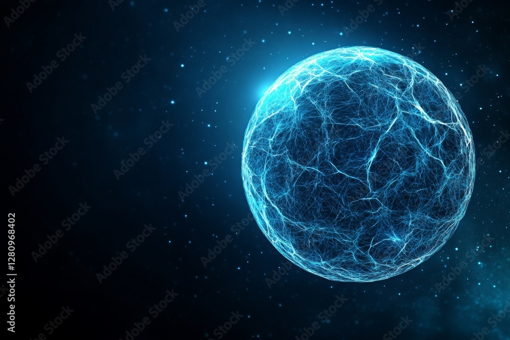Aufkleber Data science abstract vector background 3D sphere cloud server Machine learning technology