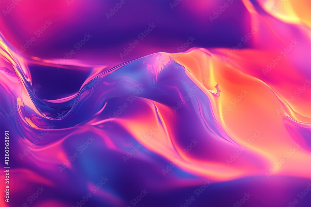 Aufkleber neon colors flowing creating abstract waves background