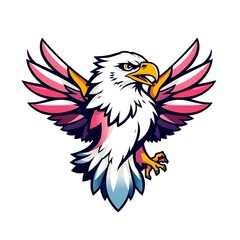 Colorful T-Shirt Logo Featuring a Hip Hop Eagle - Bold and Energetic Urban Streetwear Design