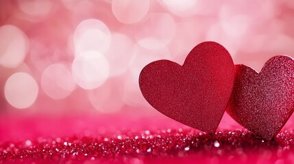 Romantic Glittering Hearts Valentine's Day Background