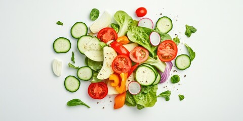 Vegetables with leafy greens in a bowl