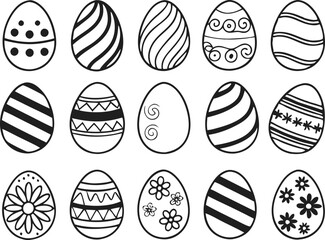 egg, easter, icon, silhouette, vector, pattern, outline, simple, white, design, stencil, art, shape, black, doodle, illustration, isolated, spring, background, abstract, template, happy, card, celebra
