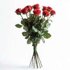 Obraz premium Ultra realistic bouquet of roses isolated side view white background