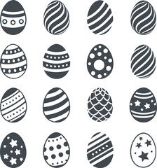 Easter eggs collection. Vector icons