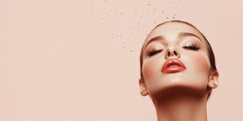 A serene woman with closed eyes, embodying tranquility and introspection in a moment of peaceful reflection.