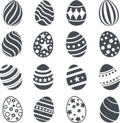 Easter eggs collection. Vector icons