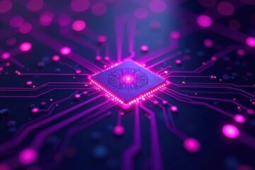 Abstract purple glowing circuit board texture, cosmic, wire