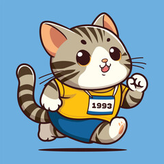 running cat mascot character