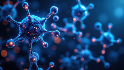 Illustration of a human cell with molecular structures, emphasizing the importance of scientific research in health care.