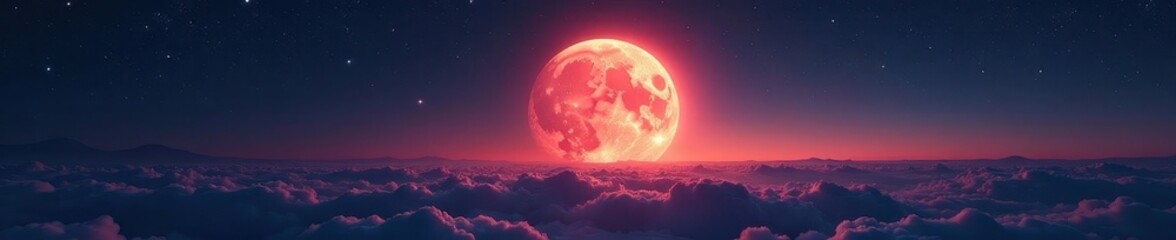 Earthrise over lunar horizon, stars glittering , landscape, earth, starry night